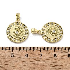 Pendentifs avec zircon cubiques à micro-pavés en laiton&nbsp;KK-U060-13G