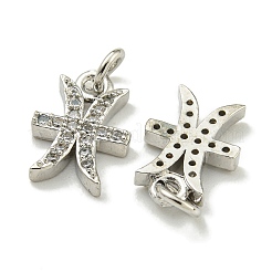Porte micro ouvrent pendentifs zircone cubique en laiton de placage&nbsp;KK-K386-02K-P