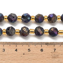 Galvanisierte natürliche Druzy Geode Kristallperlen Stränge&nbsp;G-F833-P01-8mm-13