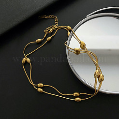 Doppellagiges Wickelarmband mit Satellitenketten aus 304 Edelstahl&nbsp;BJEW-K235-02G