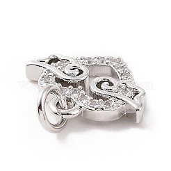 Breloques en laiton avec zircone cubique de micro pave&nbsp;KK-C012-23P