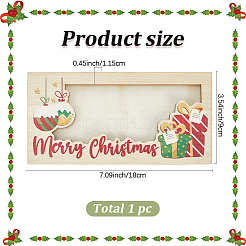Porte-monnaie rectangulaire en bois sur le thème de Noël&nbsp;AJEW-WH20006-282C