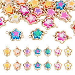 20 Stück Polymer Clay Blume & CCB Rahmen Glieder Verbinder Charms&nbsp;CLAY-TADJ0001-08G