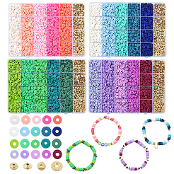 Kit fai da te per la creazione di gioielli con perline di plastica e dischi in argilla polimerica e ccb&nbsp;DIY-YW0010-54A