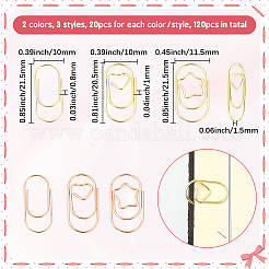 120 trombones ovales en fer de 6 styles&nbsp;AJEW-SP0003-02