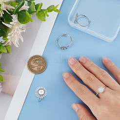 4 Stück 4 Stile 304 Edelstahl offene Manschette Ring Zubehörse&nbsp;STAS-UN0049-03