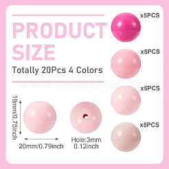 20pcs 4 Farben undurchsichtige Acrylperlen&nbsp;MACR-TA0002-51B