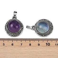 Natürliche Fluorit-Halbrundanhänger&nbsp;PALLOY-R159-01AS-10