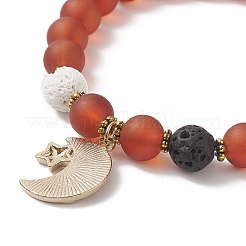 Bracciali elasticizzati con perline di vetro smerigliato&nbsp;BJEW-JB09203