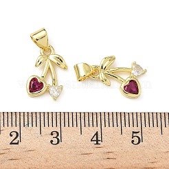 Pendentifs avec zircon cubiques à micro-pavés en laiton&nbsp;KK-L243-01G-04