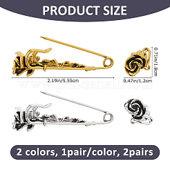 2 paire d'épingles à kilt en alliage de zinc de 2 couleurs&nbsp;JEWB-FH0002-44