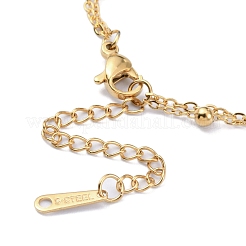 Bracelet multibrins double couche en acier inoxydable 304 avec chaînes câble et satellite&nbsp;BJEW-E092-01G