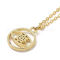 Halsketten mit klaren Zirkonia-Anhängern aus Messing mit Mikropavé für Damen&nbsp;NJEW-B092-04G