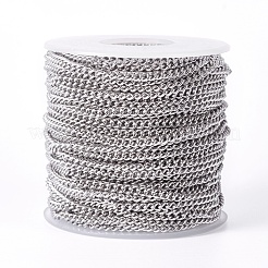 Chaîne gourmette en acier inoxydable 201 résistante au ternissement&nbsp;STAS-I107-17P
