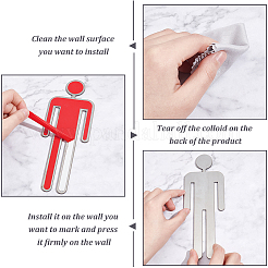 Indicateurs de toilettes en acier inoxydable 201&nbsp;DIY-WH0056-40B