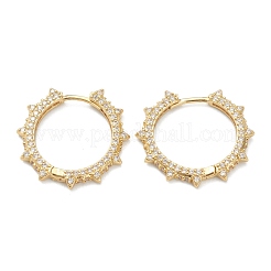 Orecchini a cerchio huggie in zirconi cubici trasparenti micro pavè&nbsp;EJEW-A058-02
