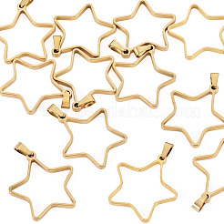 12 pendentif à lunette arrière ouverte en acier inoxydable 304&nbsp;STAS-TA0006-50B