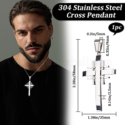 1 pendentif croix en acier inoxydable 304&nbsp;STAS-BBC0005-89