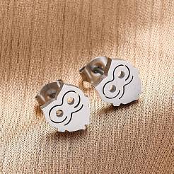 Anlaufgeschützte Ohrstecker aus 304 Edelstahl&nbsp;X-EJEW-F227-17P