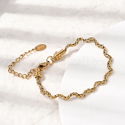 Armbänder aus 304er Edelstahl im Singapur-Stil für Damen&nbsp;BJEW-A158-02I-G