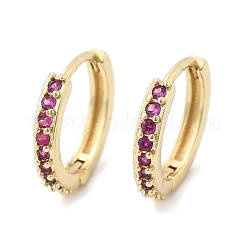 Boucles d'oreilles créoles en laiton zircon cubique micro pavé&nbsp;EJEW-L231-41G
