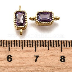 Echte 18 Karat vergoldete Messing Micro Pave Zirkonia Verbinder Steckverbinder&nbsp;ZIRC-L100-009G-03