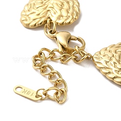 Strukturierte Herzgliederkettenarmbänder aus 304 Edelstahl&nbsp;BJEW-Q773-09G