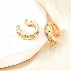 Orecchini a polsino in zircone chiaro con micro pavè di ottone&nbsp;EJEW-F370-19G