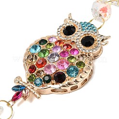 Atrapasueños de aleación con rhinestone y dijes de vidrio&nbsp;HJEW-E013-01G-F