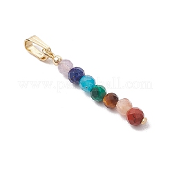 Chakra natürlicher Amethyst & Tigerauge & roter Jaspis & Lapislazuli & Apatit & Malachit & Sonnenstein facettierte runde Perlenanhänger&nbsp;X-PALLOY-JF03559-01