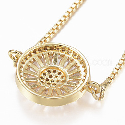 Verstellbare messing micro pave zirkonia schieberarmbänder&nbsp;BJEW-E317-34G
