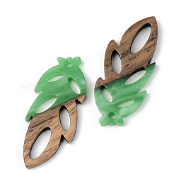 Pendentifs en résine opaque et bois de noyer&nbsp;X-RESI-S389-062A-C03