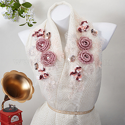 Blumen-Polyester mit Harzstickerei-Ornament-Zubehör&nbsp;DIY-WH0671-052