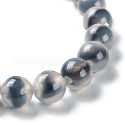 Bracelets extensibles unisexes en sucre naturel coeur agate&nbsp;BJEW-K097-01A-05