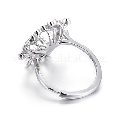 Anello regolabile in argento sterling rodiato da 925 dito con montatura in perla&nbsp;STER-F048-01P