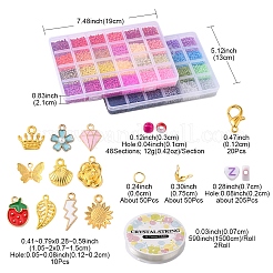 Kit para hacer llaveros con cuentas de semillas y letras de diy&nbsp;DIY-YW0005-44-0.7MM