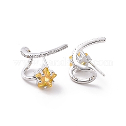 Clous d'oreilles météores kaki clair en zircone cubique&nbsp;EJEW-P206-13P