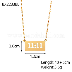Colliers à pendentif rectangulaire en acier inoxydable 304&nbsp;NJEW-OY002-35G