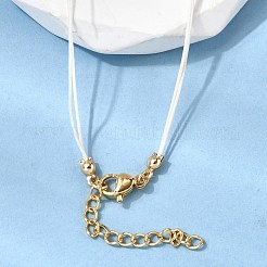 Halsketten aus 304 Edelstahl und natürlichen Kauri-Muscheln für Damen&nbsp;NJEW-F356-03G