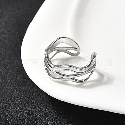 Offene Manschettenringe aus 304 Edelstahl für Damen&nbsp;RJEW-H261-06P