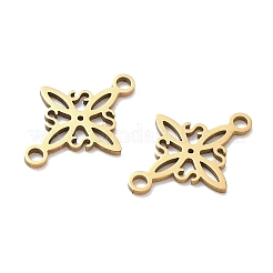 Breloques connecteurs en forme de fleur en losange en acier inoxydable 304&nbsp;STAS-G361-04G