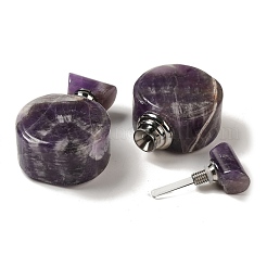 Flacons de parfum compte-gouttes en améthyste naturelle&nbsp;DJEW-H010-04P-01