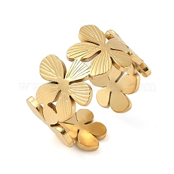 Anillos de puño abiertos ajustables de acero inoxidable 304 para mujer&nbsp;LS-RJEW-U060-03A-G
