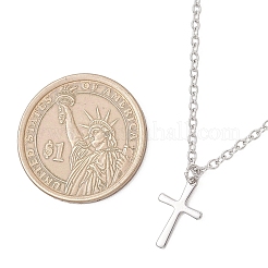 Collane a catena con ciondolo a croce in acciaio inossidabile 304&nbsp;NJEW-JN05844