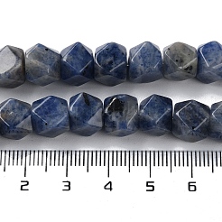 Fili di perline rotonde con taglio a stella in sodalite naturale&nbsp;G-M418-C05-01
