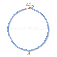 Set di collane da donna con 2 collana di perline di semi di vetro e ottone stile luna e stella da 2 pezzo&nbsp;NJEW-JN04394