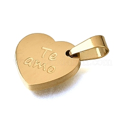 Breloques en acier inoxydable 304 pour la Saint-Valentin&nbsp;STAS-G400-08G