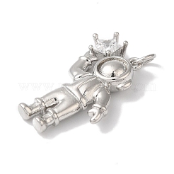 Anhänger aus Messing mit Gestellbeschichtung aus klarem Kubisch Zirkonia&nbsp;LS-KK-B092-40P