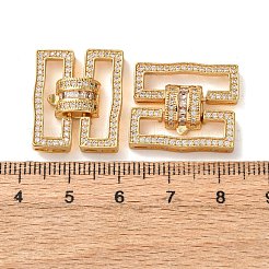 Messing Micro Pave klare Zirkonia Falte über Verschlüsse&nbsp;KK-K422-14G
