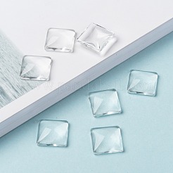 Trasparenti cabochons quadrati di vetro&nbsp;X-GGLA-A001-15mm
